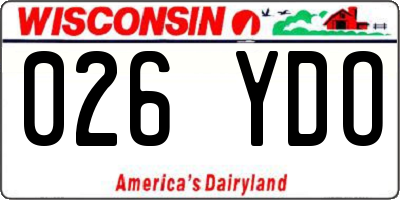 WI license plate 026YDO