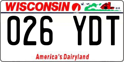WI license plate 026YDT