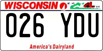 WI license plate 026YDU