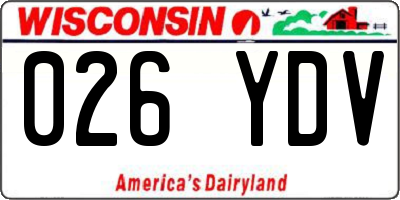 WI license plate 026YDV