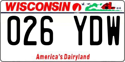 WI license plate 026YDW