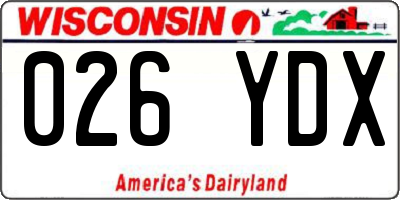 WI license plate 026YDX