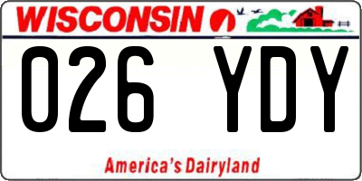 WI license plate 026YDY