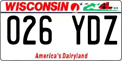 WI license plate 026YDZ