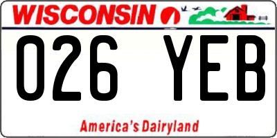 WI license plate 026YEB