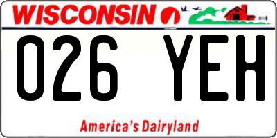 WI license plate 026YEH