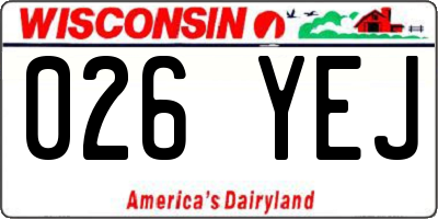 WI license plate 026YEJ