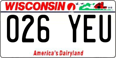 WI license plate 026YEU