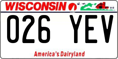 WI license plate 026YEV