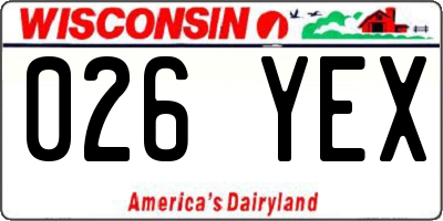 WI license plate 026YEX