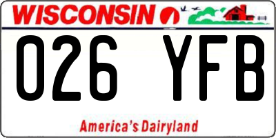 WI license plate 026YFB