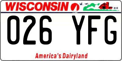 WI license plate 026YFG