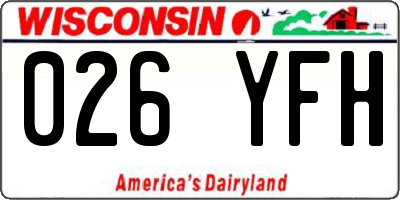 WI license plate 026YFH