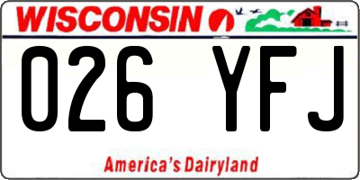 WI license plate 026YFJ