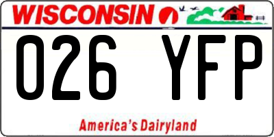 WI license plate 026YFP