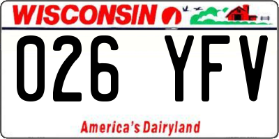 WI license plate 026YFV