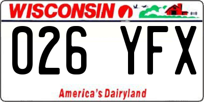 WI license plate 026YFX