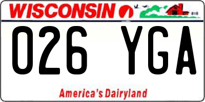 WI license plate 026YGA