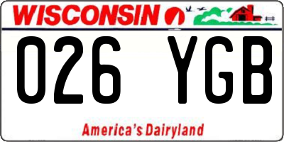 WI license plate 026YGB