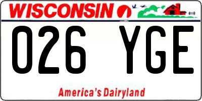 WI license plate 026YGE