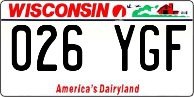 WI license plate 026YGF