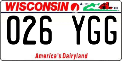 WI license plate 026YGG