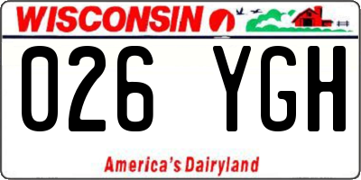 WI license plate 026YGH