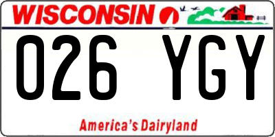 WI license plate 026YGY