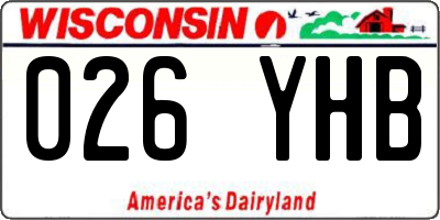 WI license plate 026YHB