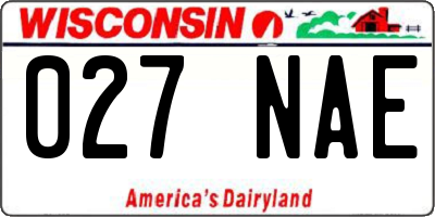 WI license plate 027NAE