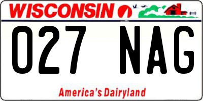 WI license plate 027NAG