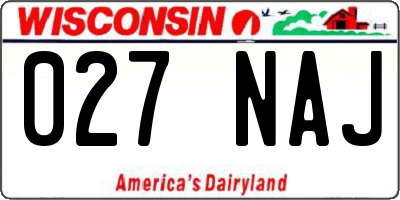 WI license plate 027NAJ