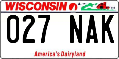 WI license plate 027NAK