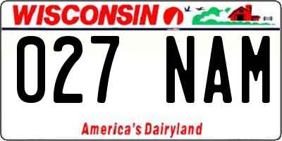 WI license plate 027NAM