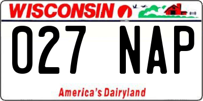 WI license plate 027NAP