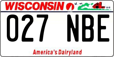 WI license plate 027NBE