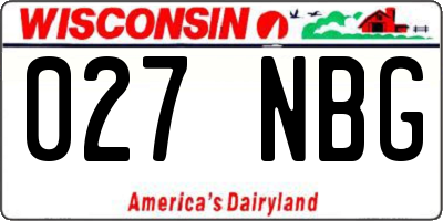 WI license plate 027NBG