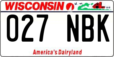 WI license plate 027NBK