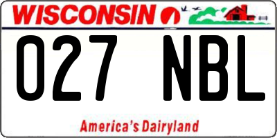 WI license plate 027NBL