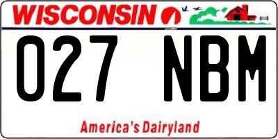 WI license plate 027NBM