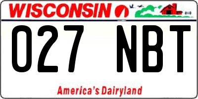 WI license plate 027NBT