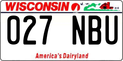 WI license plate 027NBU