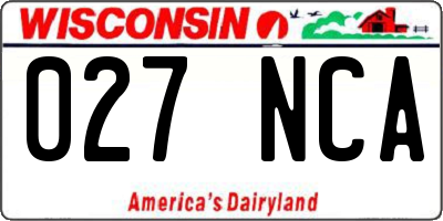 WI license plate 027NCA
