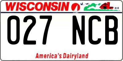 WI license plate 027NCB