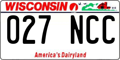 WI license plate 027NCC