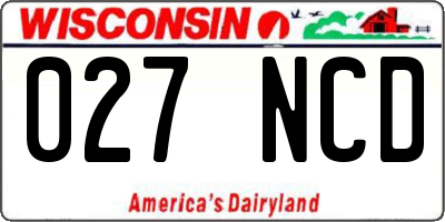 WI license plate 027NCD