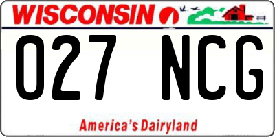 WI license plate 027NCG