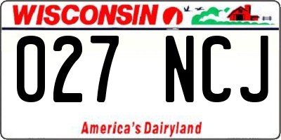 WI license plate 027NCJ