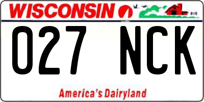WI license plate 027NCK