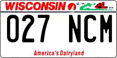 WI license plate 027NCM